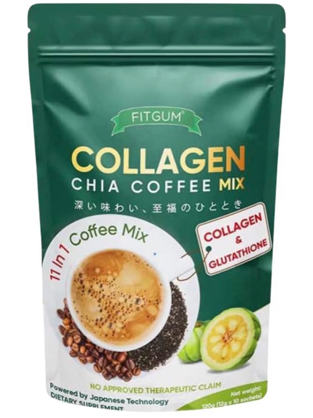 Green Collagen Chia Coffee Mix - Collagen & Glutathione